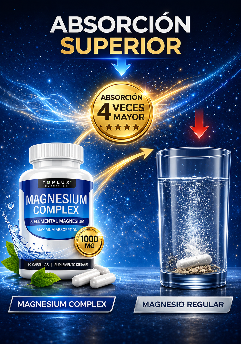 Magnesium Complex 1000 mg – 8 Formas de Magnesio | 90 Cápsulas