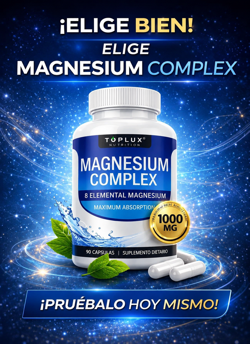Magnesium Complex 1000 mg – 8 Formas de Magnesio | 90 Cápsulas